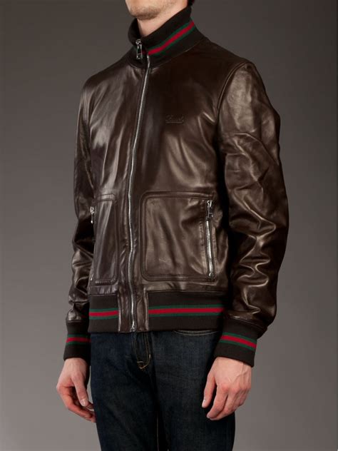 gucci leather jacket vintage|vintage gucci leather jacket men's.